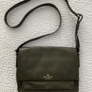 Black Kate Spade crossbody pebbled leather bag